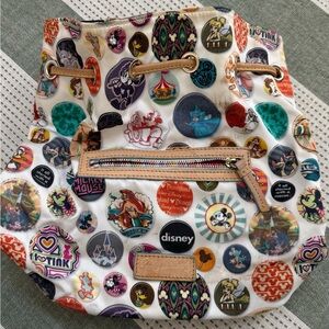 Vintage Dooney and Burke Disney Colorful Character Print Backpack